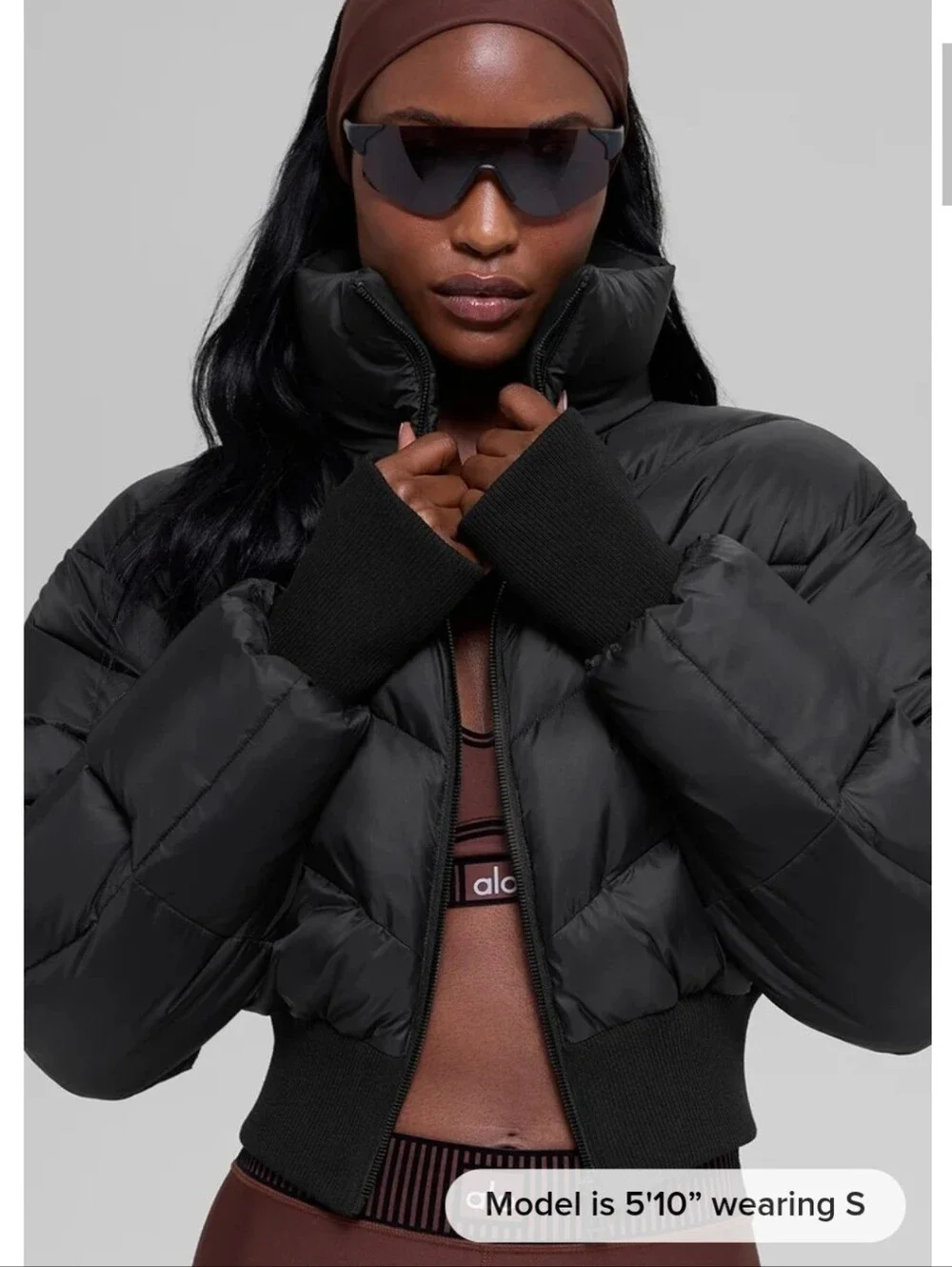 Alo Yoga Cropped Atmosphere Puffer Black New With Tags Athleisure Comfy